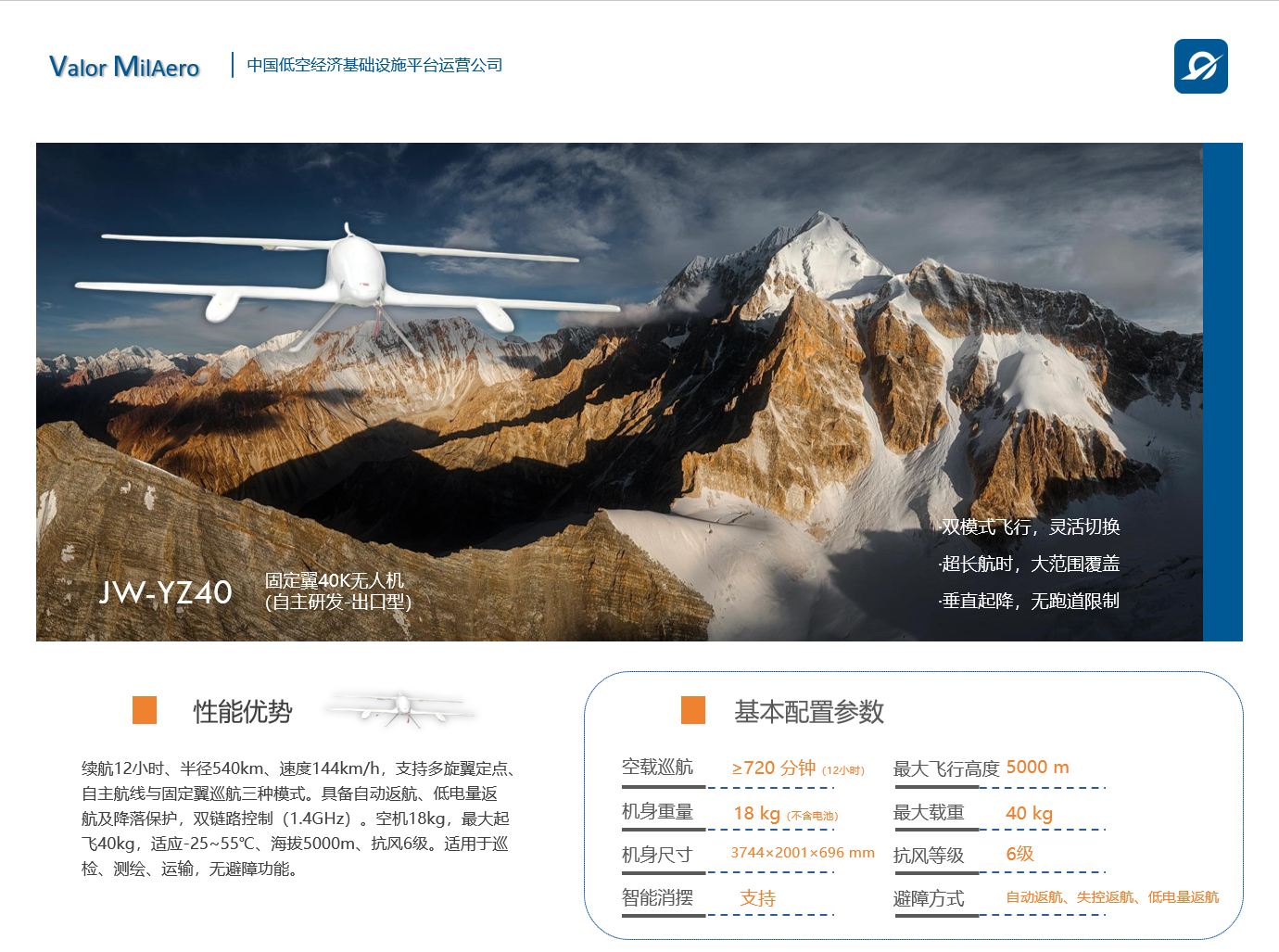固定翼40K无人机